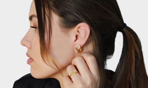 Divya दिव्या | Rosenquarz | Ring | 18K Vermeil Vergoldung